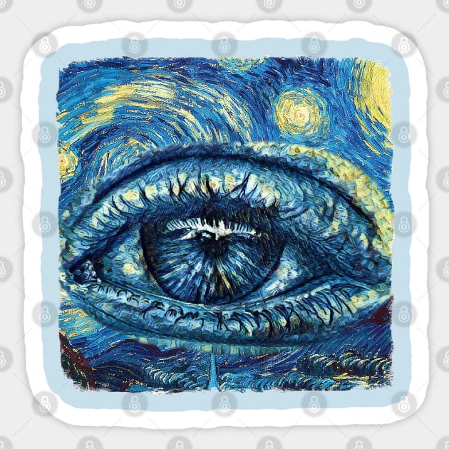 Illuminati Eye Van Gogh Style Sticker by todos